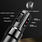 FLUX MAX Wireless Tattoo Machine Rotaty Pen Coreless Motor 2400mAh Battery Capacity LED Digital Display for Tattoo Artist