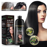 500ml Black Dye Shampoo Essence Covering White Hair Permanent Natural Argan Herbal Components Oil for Women Men