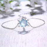 Sky blue topaz snowflake bracelet