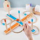 Toss Toy Set Game 3-12 Years Kids Outdoor Games Wooden Ring Throwing Play Tape