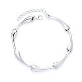 S925 Sterling Silver Creative Style Stitching Bamboo Shape Bracelet