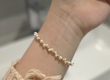 Mini Natural Small Pearl Woven Starry Bag Gold Bracelet