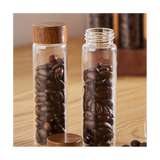 Storage Tubes Coffee Bean Cellar Wooden Display Stand and Funnel Espresso Accessories