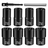 Wheel Lock Removal Kit,10Pcs Lug Nut Remover,1/2Inch-Drive Impact Out Bolt Extractor Socket For Removing Damaged Durable