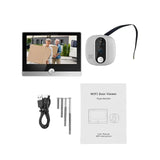 WiFi Video Doorbell for Apartment - 2.4GHz Peephole Camera with 4.3-inch IPS Display, Tuya APP, 1080P, 120-Degree Visible Night Vision