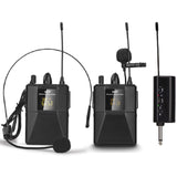 UHF Wireless Microphone Headset with Transmitter and Receiver Digital Display Bodypack Mic for Teaching Interview Lavalier New