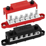 DaierTek 275A 12V Power Distribution Block Car Audio Busbar 6 x 5/16" (M8) Terminal Stud Positive Ground Battery Bus Bar