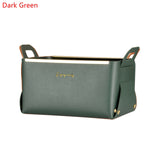 PU Leather Folding Tray Jewelry Cosmetic Container Box High Capacity Storage Box Home Desktop Sundries Decor Tray With Handle