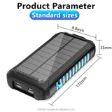 Wholesale Mobile Phone Charger Black Red Blue Orange 10w Qi Wireless Charging 30000mah 36800mah Solar Power Bank