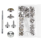 120Pcs Snap Fasteners Marine Canvas Snaps Set Kit With 2Pcs Setting Tool Stainless Steel Snap Buttons Snaps With Screws