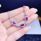 Natural Amethyst Bracelet Women S925 Sterling Silver Plated 18k Gold Inlaid Light Luxury