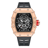 PINTIME Men's Watches Hollow Punk Sport Waterproof Fashion Quartz Wristwatches Silicone Strap Steel Case Relogio Masculino Reloj