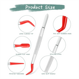 3 Pieces with Tips PVC Coated Set, Rubber Straight and Flat Tip Tweezers Red
