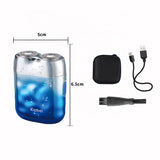 Quick Charging Mini Design Mens Blade Kemei Km-C30 Double Knife Head Usb Charging Full Body Washing Hair Shaver