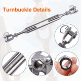 Stainless Steel M 12 Jaw And Jaw Turnbuckle Stainless Steel Turnbuckle For Tensioning Cable Rope Chain 2200 Lbs Load (2PCS)