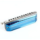 Easttop Harmonica 12 Holes Harp 48 Tone Chromatic Player Plastic Grid Harmonica Blue for Adults Professional Player and Students