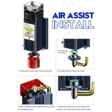 SCULPFUN S9 Nozzle Kit(Without Pump) High Speed Air Assist Full Metal Structure Perfectly Fits S6 PRO/S9 Lasers