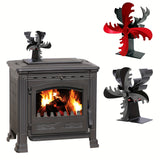 1pc, Wood Stove Fan, Elk Modeling Design 4 Blades Heat Powered Fireplace Fans Eco Fan For Home Wood/Log Burner/Fireplace Cute Aesthetic Stuff Home Decor Room Decor Fall Winter Essential Back To School Supplies