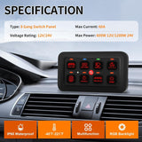 8 Gang RGB LED Light Panel Multifunction Toggle/Momentary/Pulsed Touch Control Switch Pod Box for Truck Jeep