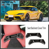 Carbon Fiber Black Car Seat Backrest Cover Trim Stickers for Toyota Supra GR A90 A91 5 2019-2022