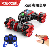 Direct twist vehicle gesture sensing music remote control double-sided light drift children's off-road stunt toy car