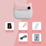 Children Digital for Kids Thermal Print Instant Photo Printing Camera Video Toys+32G Memory Card