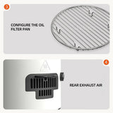 Household Visual 2L Mini Portable Air Fryer - 700W Automatic with Glass