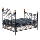 1: 12 Dollhouse Miniature Bedroom Furniture Metal Bed With Mattress Accessory Toy