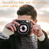 PU Leather Camera Bag with Strap Camera Case Black