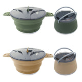 Portable Camping Water Pot Kettle - Heat Resistant, Collapsible, with Handle, Food Grade for Outdoor Fishing, Picnic, Travel