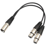 34cm 3Pin XLR 1 Male To 2 Female Audio Extension Cable Microphone Y Audio Splitter Cord Line For Mixer Recorder XLR 3 Pin Male