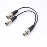 34cm 3Pin XLR 1 Male To 2 Female Audio Extension Cable Microphone Y Audio Splitter Cord Line For Mixer Recorder XLR 3 Pin Male