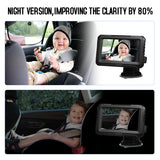 Rear Monitor 4.3'' IPS Screen Baby Car Mirror - Adjustable Wide View Angle for Infants, Kids, Pets, with Night Vision Function