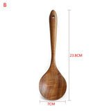 Natural Wood Tableware Spoon Colander Long Handle Spoon Wooden Non-Stick Spatula Kitchen Tool Wooden Spoon/Shovel Cooking Tools