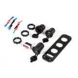 Pre-wired Dual USB Charger Waterproof Switch 4.2A LED Voltmeter Cigarette Lighter Socket for Marine Boat Car RV Vehicle Truck