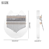 Acrylic Kalimba 17-Key Thumb Piano Finger Piano Portable Musical Instrument Gift NEW