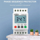 4X 3 Phase Din Rail Adjustable Under Over Protector Voltage Monitoring Sequence Protection Relay