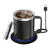 Coffee Mug Warmer with Cup and Lid Auto Heat 131-149℉ Intelligent Constant Temperature 12.3oz Double Layer Food Grade