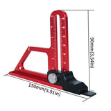 Woodworking TableSaw Depth 0-60mm Adjustable Metric Inch Router Table Height Measuring Ruler Aluminum Alloy Measure Gauge