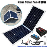 12V to 110V/220V Solar System Power Inverter Set 4000W Inverters with LCD Display+36W/18V Solars Panel+30A Controller Dual USB
