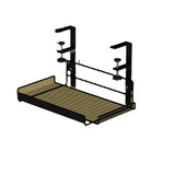 Adjustable hanger iron table Arlene, rectangular shelf for basement office