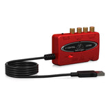 BEHRINGER UCA222 Ultra-Low Latency 2 In/2 Out USB Audio Interface with Digital Output for recording and playback