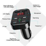 VIKEFON Bluetooth 5.0 FM Transmitter Receiver TF Handsfree Kit 2.1A Dual USB Charger Audio Wireless Car Adapter