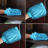 1PC Double-sided Microfiber Washable Washing Care Gloves Cleaning Cloth Towel Mitt Car Accessories