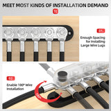 DaierTek 600A Power Distribution 12V Block 6 x 3/8" Terminal Studs 12 Volt Marine Bus Bar with Cover
