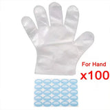 100PCS Transprent Disposable Bags Prevent Infection Remove Chapped Foot Hand Care SPA Wax Covers Bath Gloves Socks