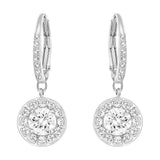 Crystal Attract Rhodium Plated Enchanting and Bedazzling White Light Pierced Earrings