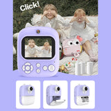 Instant Print for Kids 1080P Digital Video Camera Dual Len 2.4 Inch IPS Screen Birthday Festival Gift
