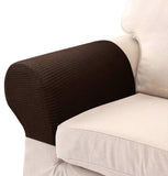 Stretch Arm Rest Covers Non Slip Arm Caps for Furniture,Set of 4,Dark Brown