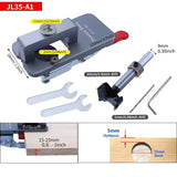 35mm Concealed Hinge Jig Kit Aluminum Cabinet Door Hinges Hole Drilling Jig with Forstner Bit Punch Locator for Woodworking